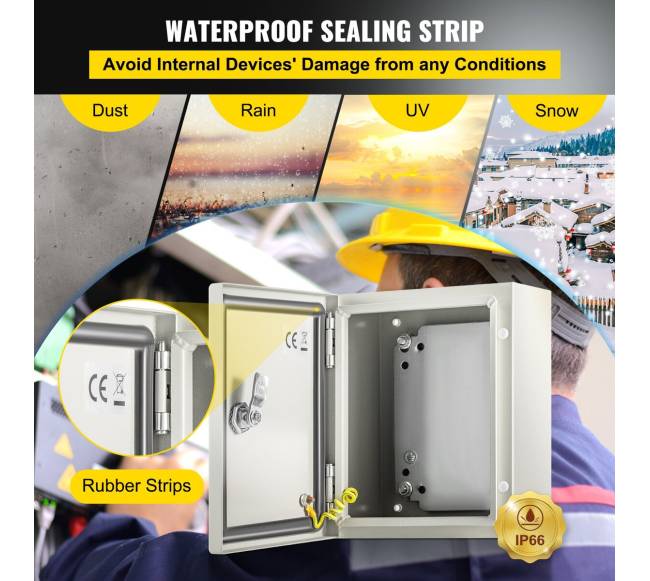 NEMA plieninė dėžutė, atspari vandeniui ir dulkėms3