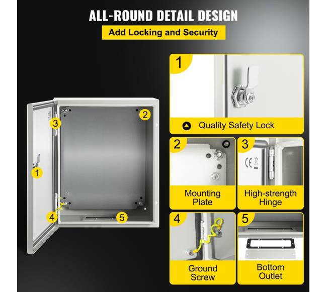 NEMA plieninė dėžutė, atspari vandeniui ir dulkėms4