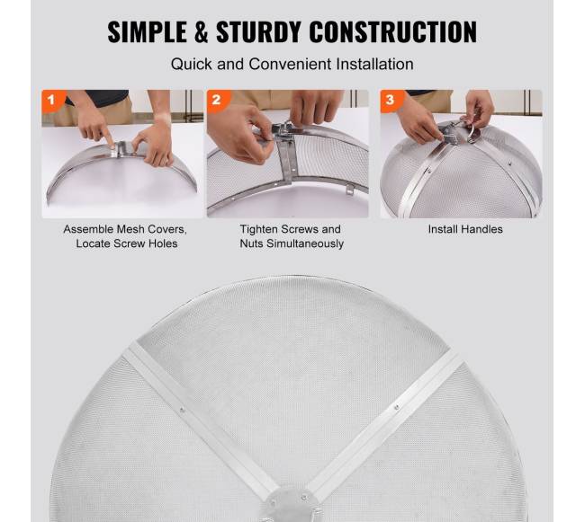 Kibirkščių ekranas laužavietėms, apvalus 101,6 cm4