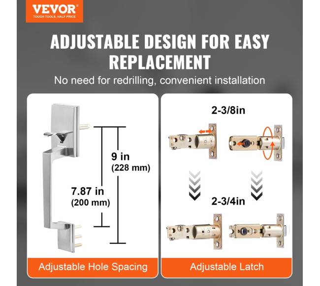 Dvigubų durų rankenų komplektas1