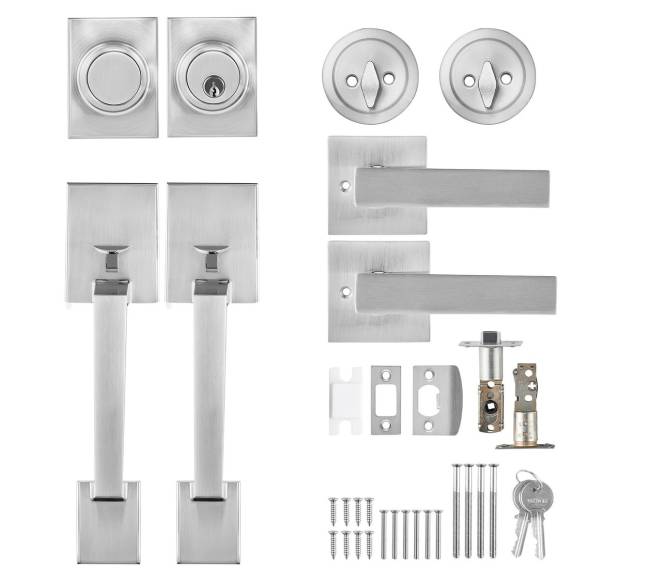 Dvigubų durų rankenų komplektas8