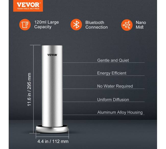 Kvapų difuzorius 120 ml Bluetooth 93 m² be vandens1