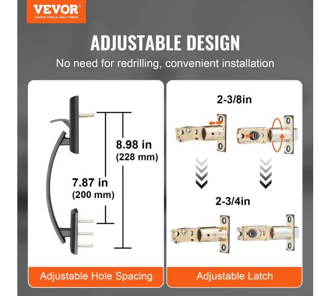 Dviejų durų rankenų komplektas, matinė juoda1