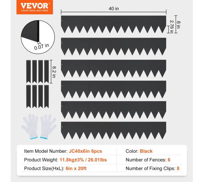 Lankstus plieninis sodo kraštas, 6 vnt.6