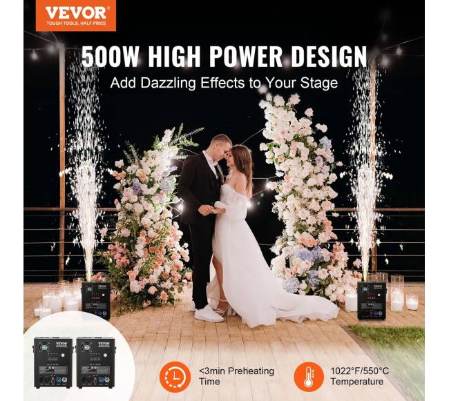 Šalčio kibirkščių ugnies mašina x2 500W1