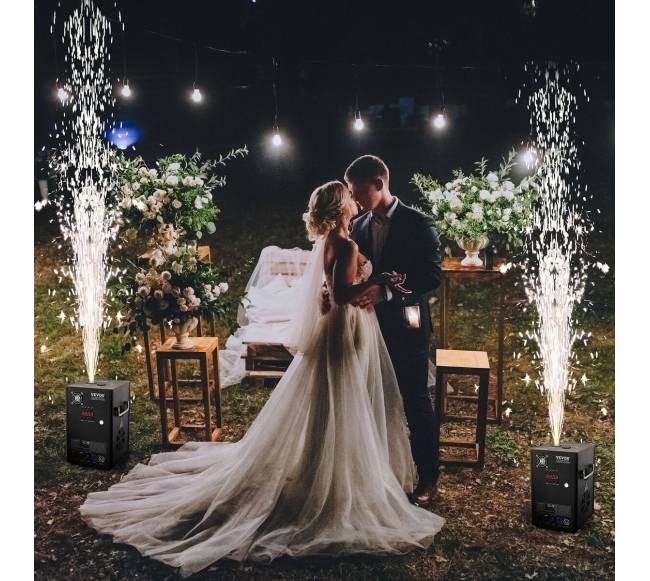 Šalto žiežirbų fejerverkų mašina x2 700W 2-5m renginiams7