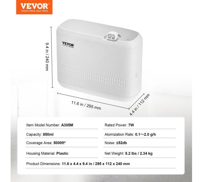 Kvapų difuzorius HVAC 850 ml, 5000 kv. pėdoms6
