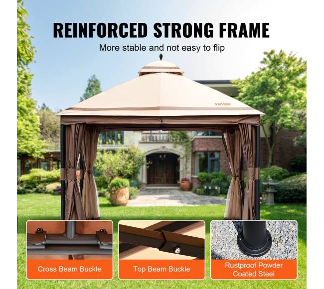 Lauko pavėsinė su tinkleliu nuo uodų3