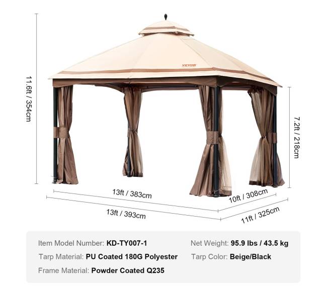 Lauko pavėsinė su tinkleliu nuo uodų6