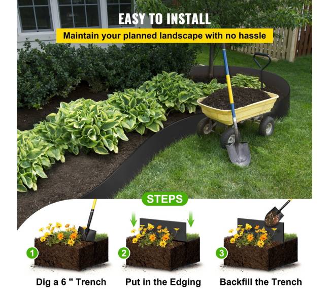 Juoda lanksti vejos kraštinė, 25 cm, 45 m5